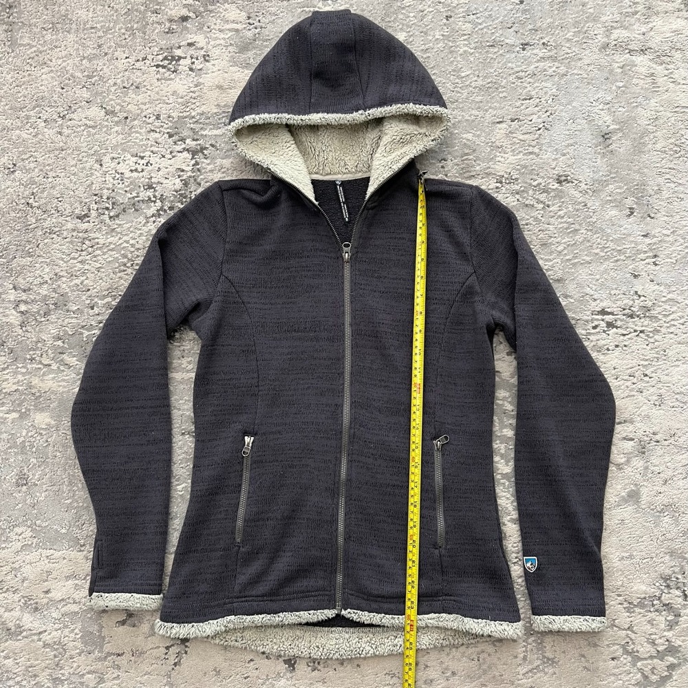Kuhl Alfpaca Fleece Jacket Full Zip Hoodie Womens Small S Fur Gray